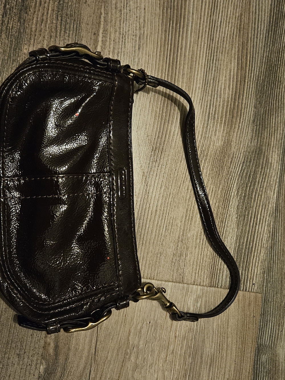 Brown Leather Coach Mini Bag - Classic Chic